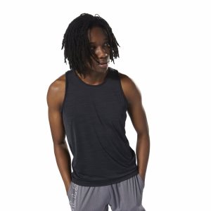 Reebok LES MILLS™ ActivChill Muskelshirt Herren - Schwarz - DE 645-QPZ